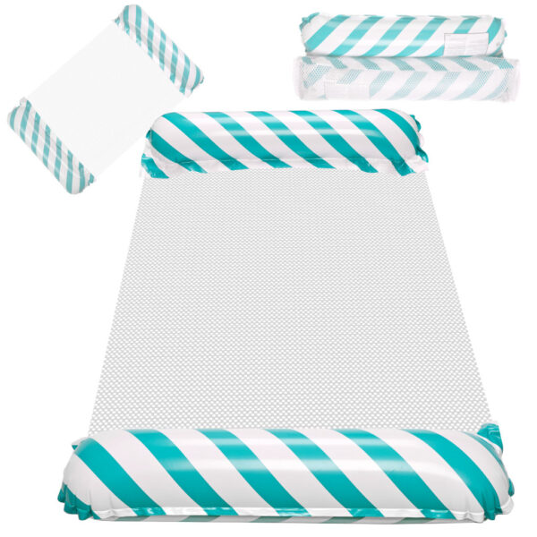 Materac dmuchany plażowy hamak wodny leżak fotel krzesło do pływania basenu niebieski