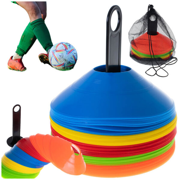 Pachołki treningowe piłkarskie  do piłki nożnej elastyczne zestaw 50 sztuk