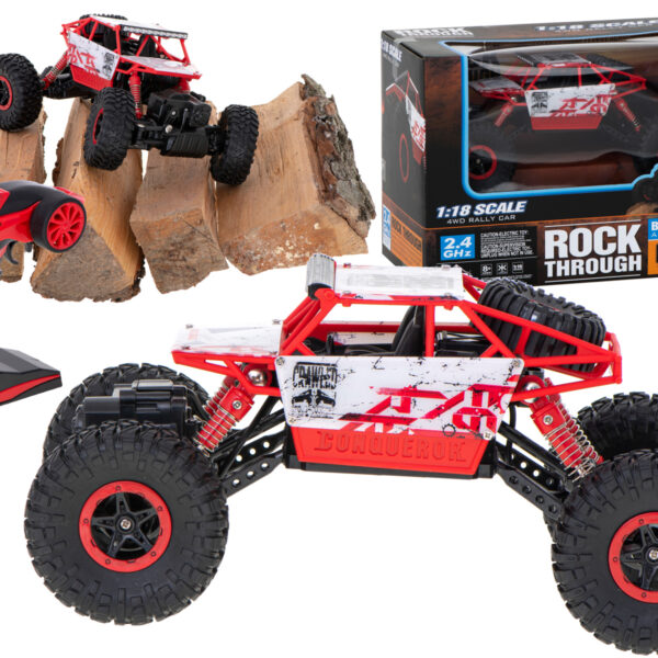 Samochód zdalnie sterowany na pilota RC Rock Crawler HB 2,4GHz 1:18 czerwony