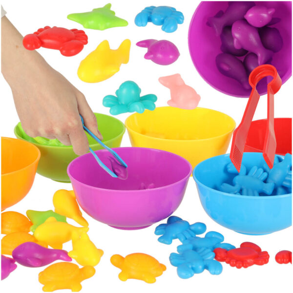 Zwierzęta morskie edukacyjne nauka liczenia montessori 36 zwierzątek