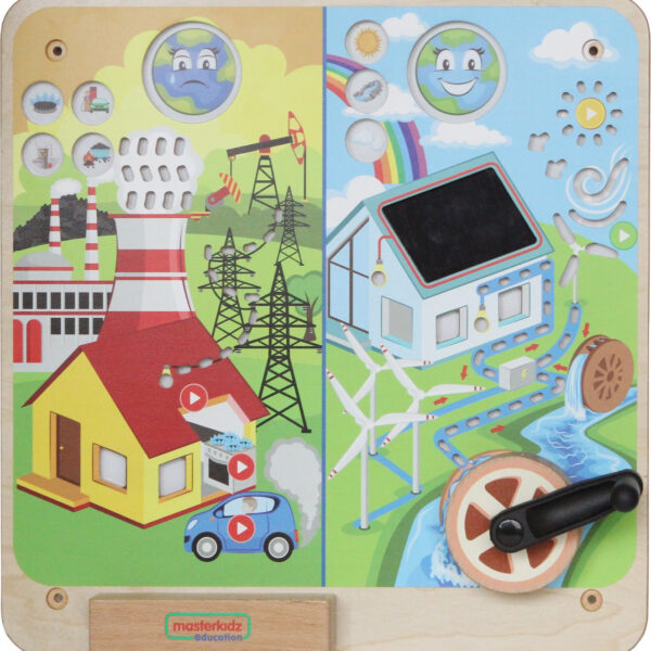 MASTERKIDZ Tablica Edukacyjna Energia Odnawialna i Nieodnawialna Montessori
