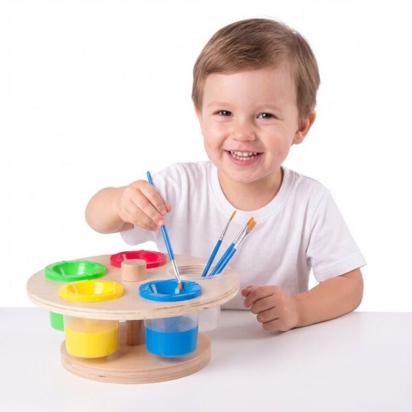 CLASSIC WORLD EDU Obrotowy Stojak na Kubeczki z Farbą + Pojemniki