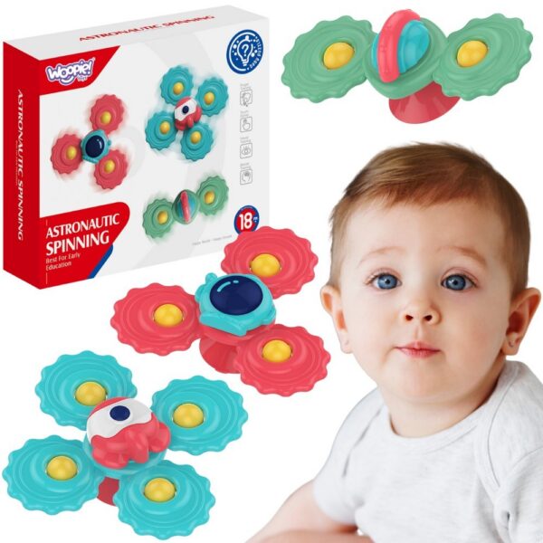 WOOPIE BABY Gryzak Spinner Wirujący z Przyssawką Zestaw 3 szt