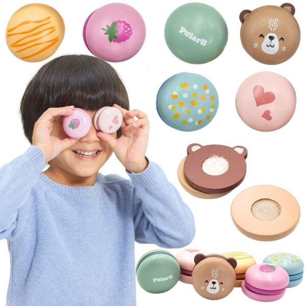 VIGA PolarB Drewniane Ciastka Ciasteczka Cukiernia Zestaw Makaroników