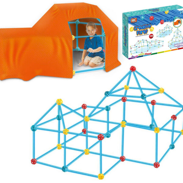 WOOPIE Duże Klocki Konstrukcyjny Namiot Zestaw Słomki Rurki 128 el.