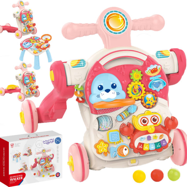 WOOPIE BABY Pchacz Chodzik Stolik Edukacyjny Hulajnoga Jeździk 4w1