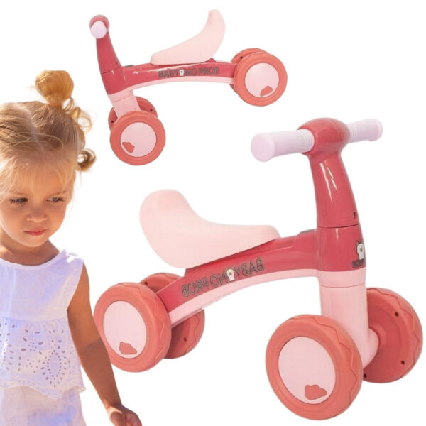 WOOPIE Rowerek Biegowy Różowy Jeździk Czterokołowy