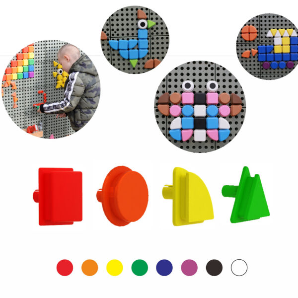 MASTERKIDZ Geometryczne Elementy 8 Kolorów 256 szt Akcesoria do tablic STEM