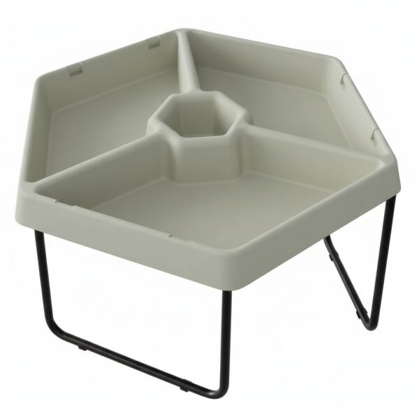 MASTERKIDZ Sześciokątny Stolik Do Zabawy Piaskiem i Wodą 3 Komory Regulowana Wysokość